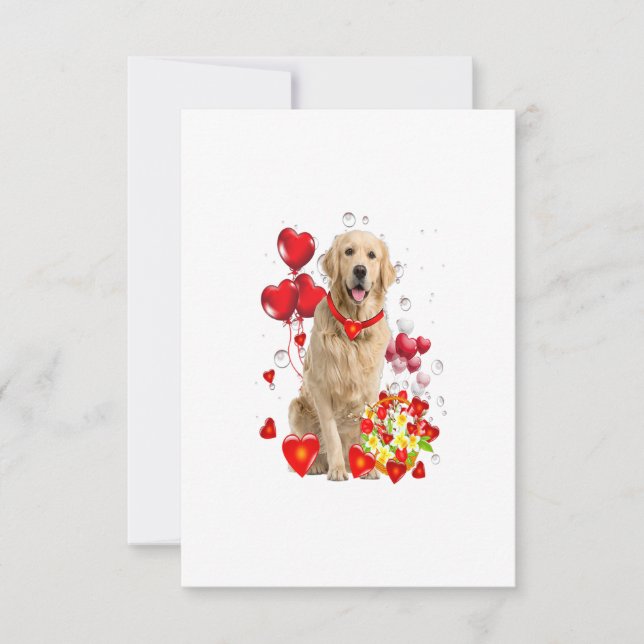 Golden Retriever Valentinstag Shirt Funny Dog RSVP Karte (Vorderseite)