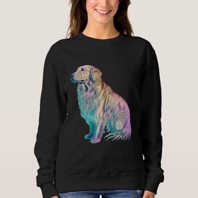 Golden Retriever Vaporwave Retrowave Aesthetic  2 Sweatshirt (Vorderseite)
