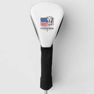 Golden Retriever Vater American Flag Golf Headcover