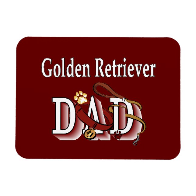 Golden Retriever Vater Magnet (Horizontal)