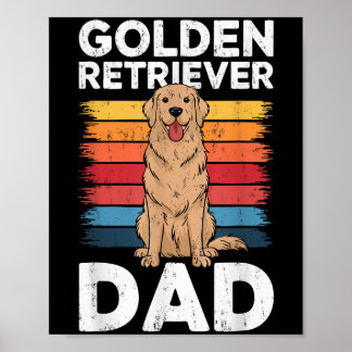 Golden Retriever Vater Shirt Men Daddy Dog Lover F Poster