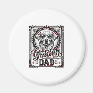 Golden Retriever Vater Vintage Gravur Design_1 Magnet