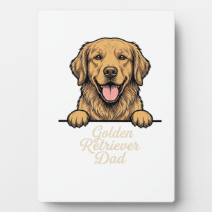 Golden Retriever Vater Vintage Gravur Fotoplatte