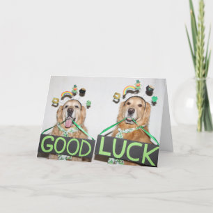 Golden Retriever Viel Glück St. Patrick's Day Karte