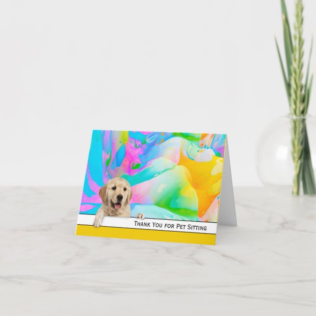 Golden Retriever Vielen Dank für Ihre Anwesenheit  Dankeskarte (Vorderseite)