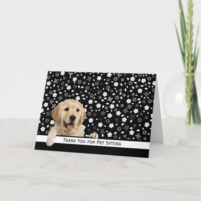 Golden Retriever Vielen Dank Pet Sitting Dankeskarte (Vorderseite)