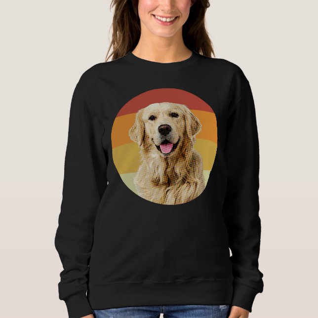 Golden Retriever Vintag Retro Face Dog Sweatshirt (Vorderseite)