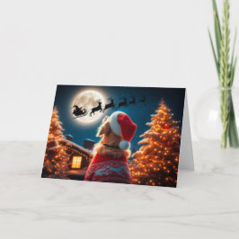 Golden Retriever voit Père Noël carte de Noël volé