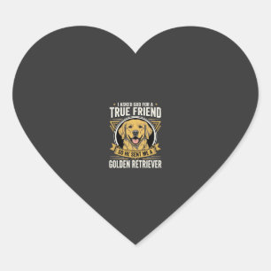 Golden Retriever Wahrer Freund Hund Herz-Aufkleber