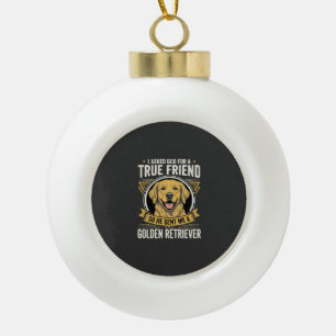 Golden Retriever Wahrer Freund Hund Keramik Kugel-Ornament