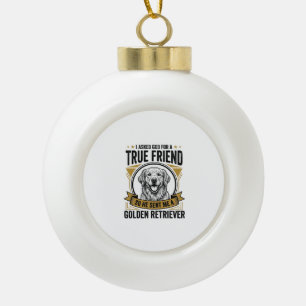 Golden Retriever Wahrer Freund Vintage Hunde Liebh Keramik Kugel-Ornament