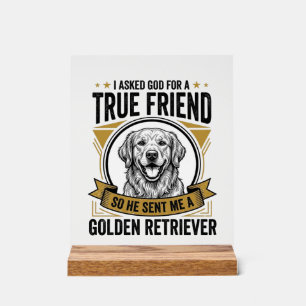Golden Retriever Wahrer Freund Vintage Hundeliebha Acrylschild