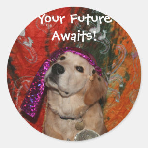 Golden retriever-Wahrsager Runder Aufkleber