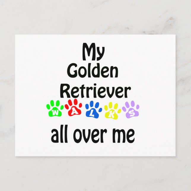 Golden Retriever Walking Design Postkarte (Vorderseite)