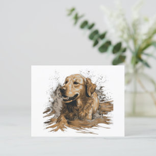 Golden Retriever Wassersport Postkarte