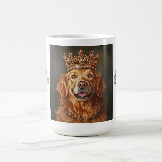 Golden Retriever Wearing Crown Mug Kaffeetasse (Mittel)