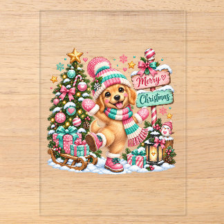 Golden Retriever Weihnachten Acryleinladungen