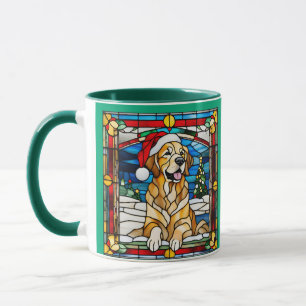 Golden Retriever Weihnachten Buntglas Tasse