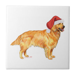 Golden Retriever Weihnachten Fliese