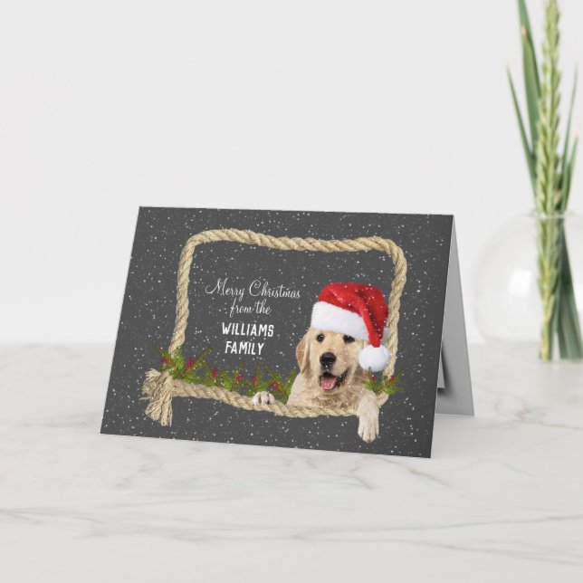 Golden Retriever Weihnachten im Seilrahmen (Vorderseite)