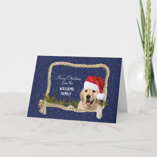 Golden Retriever Weihnachten im Seilrahmen (Vorderseite)