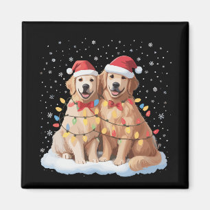 Golden Retriever Weihnachten Santa Hut Renntier Magnet