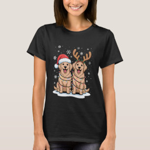 Golden Retriever Weihnachten Santa Hut Rentier Lic T-Shirt
