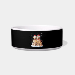 Golden Retriever Weihnachten Santa Hut Rentier Napf
