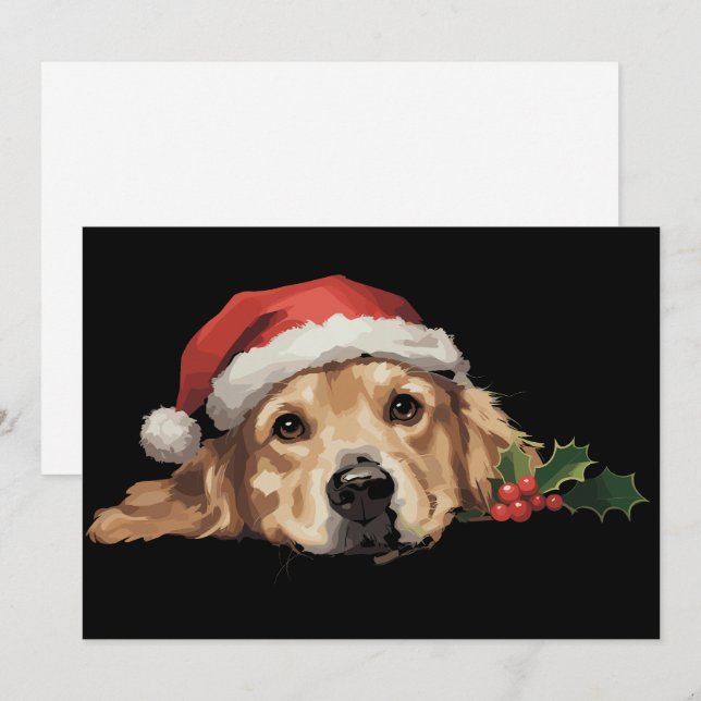 Golden Retriever Weihnachts-Weihnachtsmannmütze Do Feiertagskarte (Vorne/Hinten)