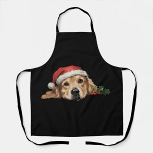 Golden Retriever Weihnachts-Weihnachtsmannmütze Do Schürze
