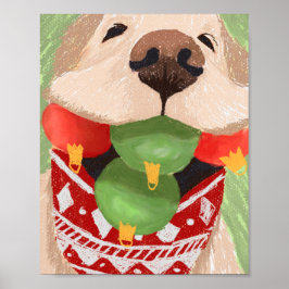 Golden Retriever Weihnachtsbälle Mouth Funny Poster