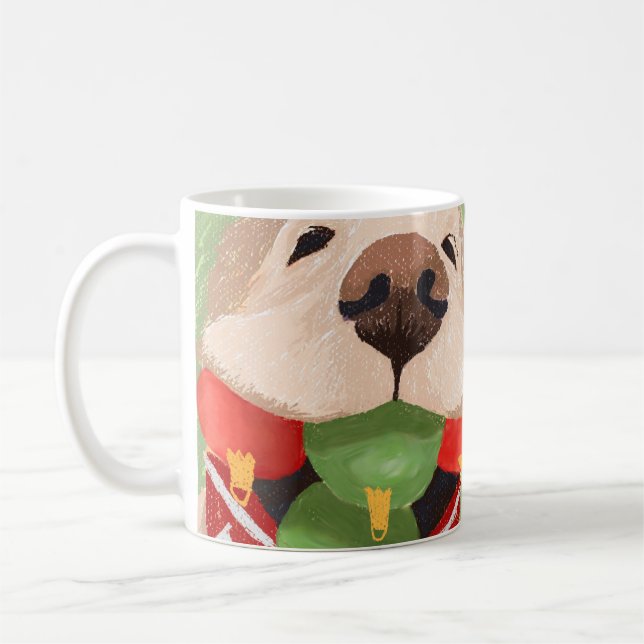 Golden Retriever Weihnachtsballs Mouth Niedliches  Kaffeetasse (Links)