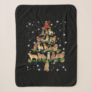 Golden Retriever Weihnachtsbaum abgedeckt durch Fl Sherpadecke