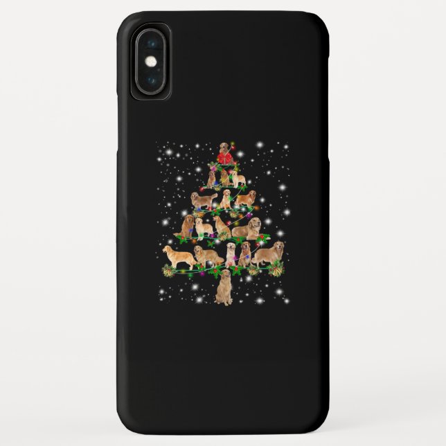 Golden Retriever Weihnachtsbaum bedeckt durch Flas Case-Mate iPhone Hülle (Rückseite)