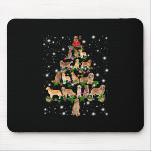 Golden Retriever Weihnachtsbaum bedeckt durch Flas Mousepad