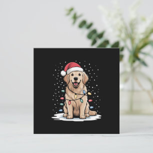 Golden Retriever Weihnachtsbaum Lichter Weihnachte Einladung