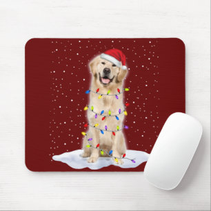 Golden Retriever Weihnachtsbaum Lichter Xmas Mousepad