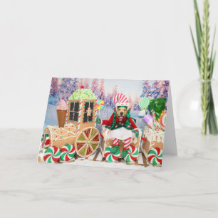 Golden Retriever Weihnachtsbonbonzug Feiertagskarte