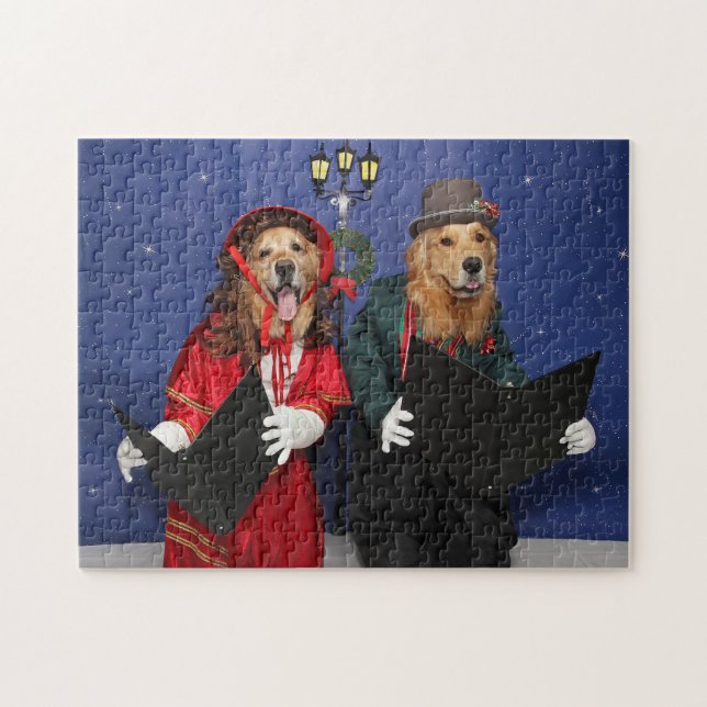 Golden retriever-WeihnachtsCarolers (Horizontal)
