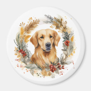 Golden Retriever Weihnachtsfeier Festliche Jungfra Magnet