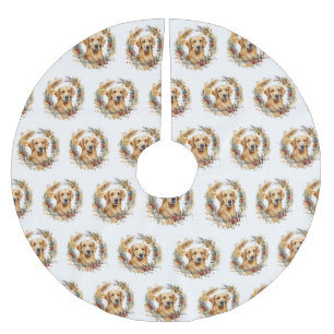 Golden Retriever Weihnachtsfeier Festliche Jungfra Polyester Weihnachtsbaumdecke