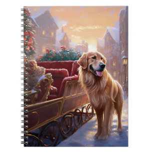 Golden Retriever Weihnachtsfeiertage Notizblock