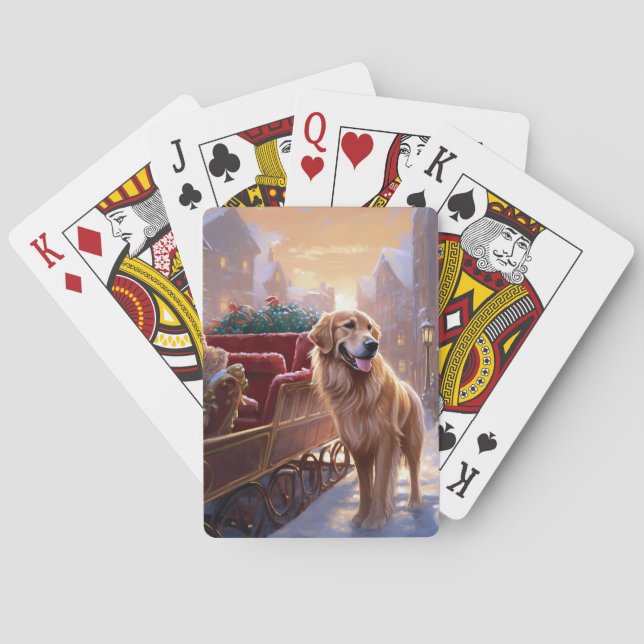 Golden Retriever Weihnachtsfeiertage Spielkarten (Rückseite)