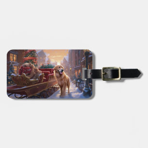 Golden Retriever Weihnachtsfestliche Jahreszeit Gepäckanhänger
