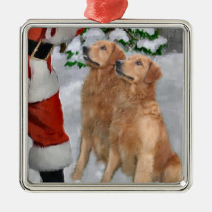 Golden retriever-Weihnachtsgeschenk-Verzierung Ornament Aus Metall