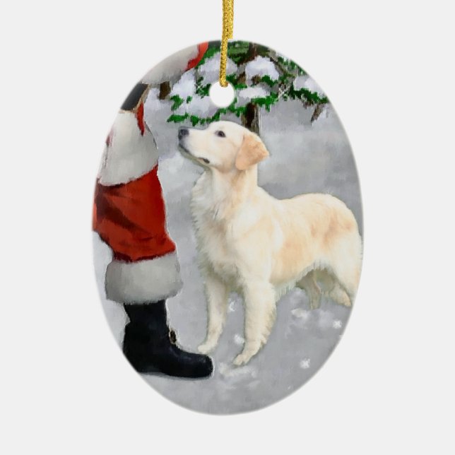 Golden Retriever Weihnachtsgeschenke Keramikornament (Vorne)