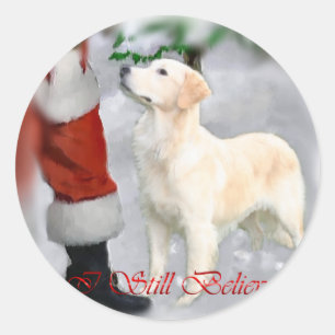 Golden Retriever Weihnachtsgeschenke Runder Aufkleber