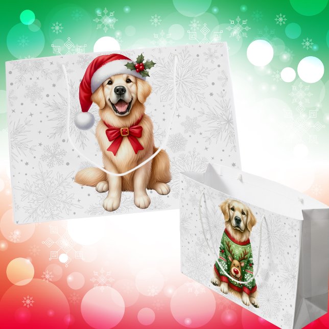 Golden Retriever Weihnachtsgeschenktasche Große Geschenktüte (Von Creator hochgeladen)