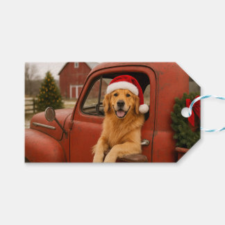Golden Retriever Weihnachtsgeschenktüte Geschenkanhänger