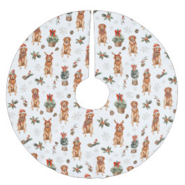Golden Retriever Weihnachtshunde Polyester Weihnachtsbaumdecke